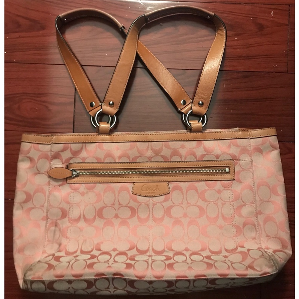 Pink signature coach purse